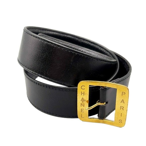 CHANEL - 03P Stamped CHANEL PARIS Leather - Black - 32 - Belt